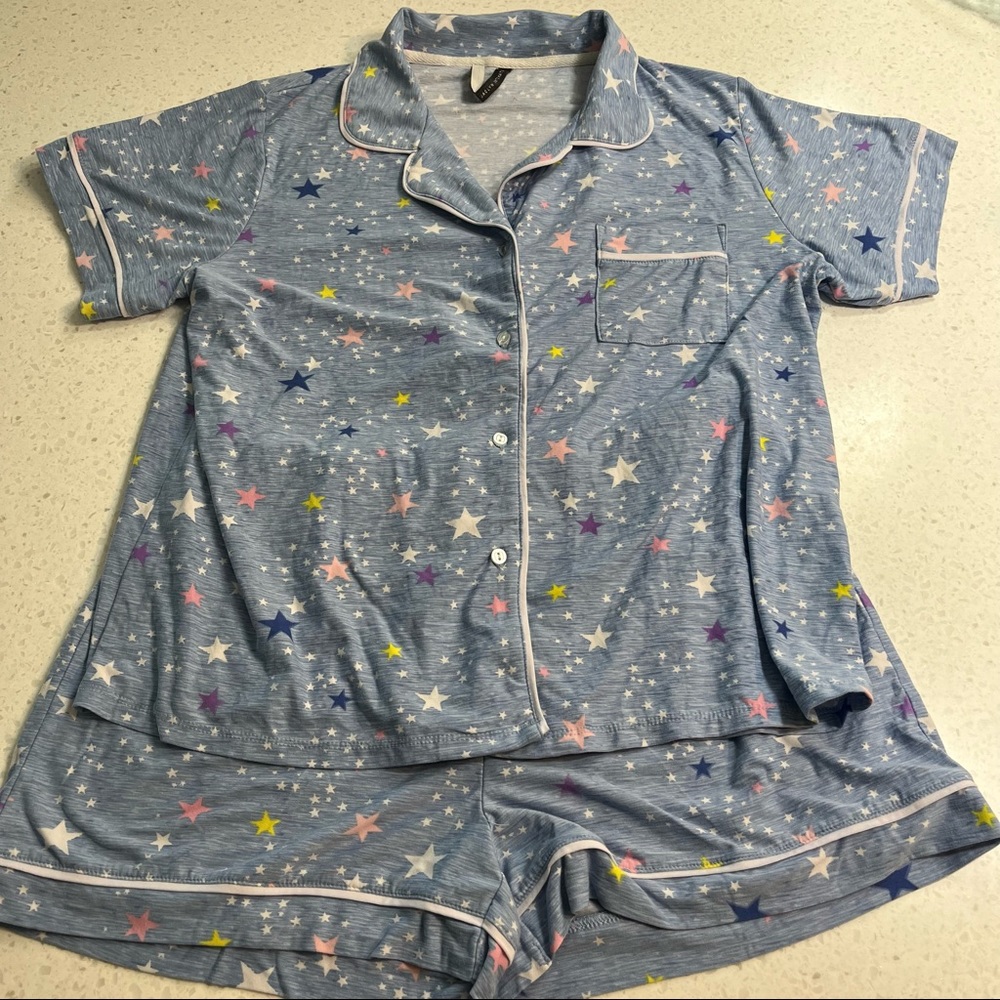 Jacklyn Smith Intimates star sky matching pajama shorts set short sleeve